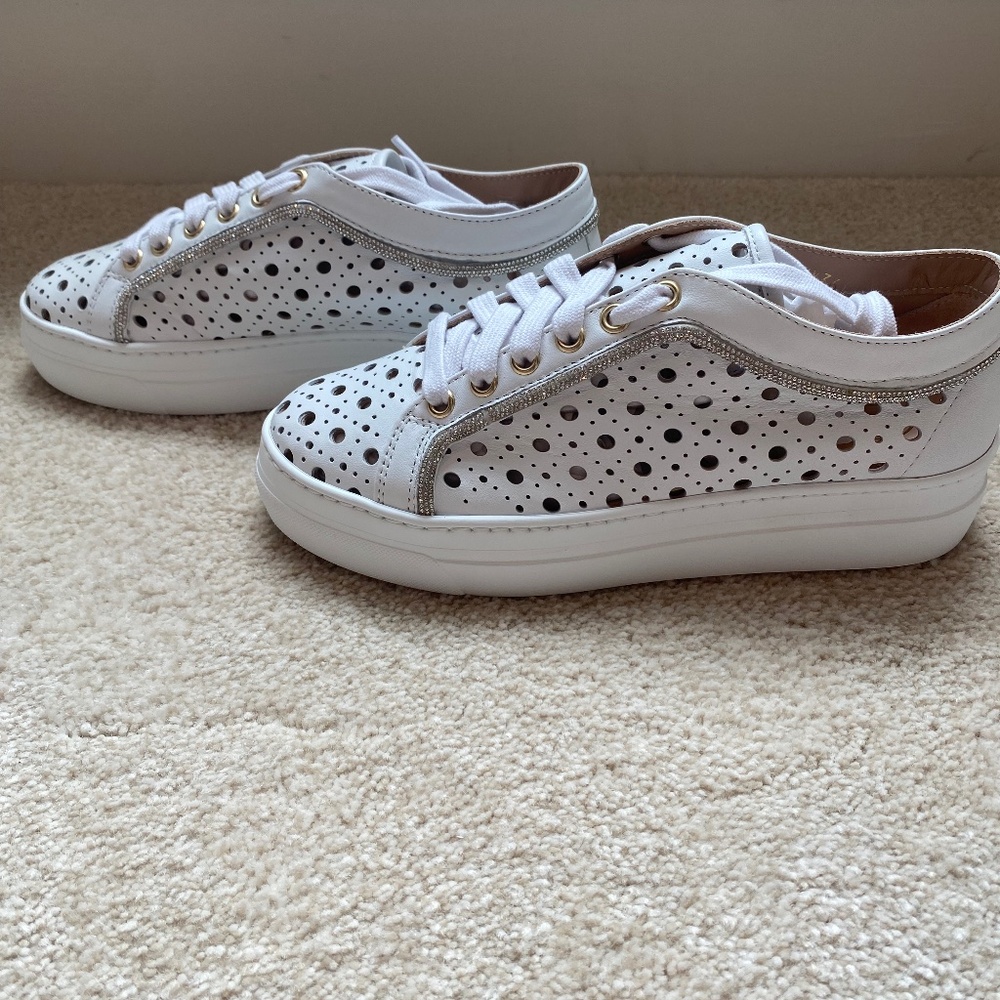 Jennifer Tattanelli Lasered Nappa Leather Platform Sneaker